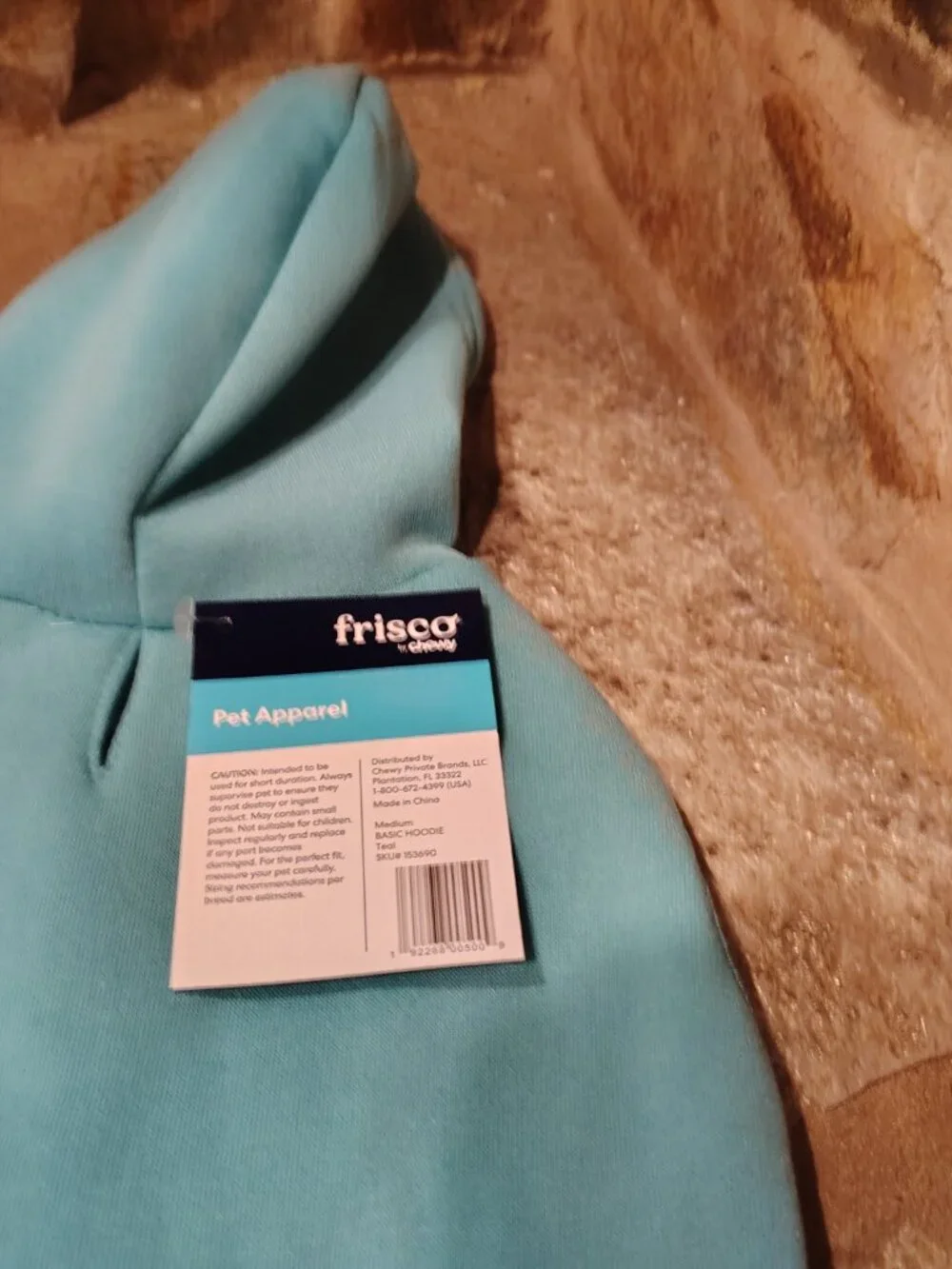 Frisco by Chewy Dog Cat Basic Hoodie Teal Size Medium Girl Boy Polyester Unisex